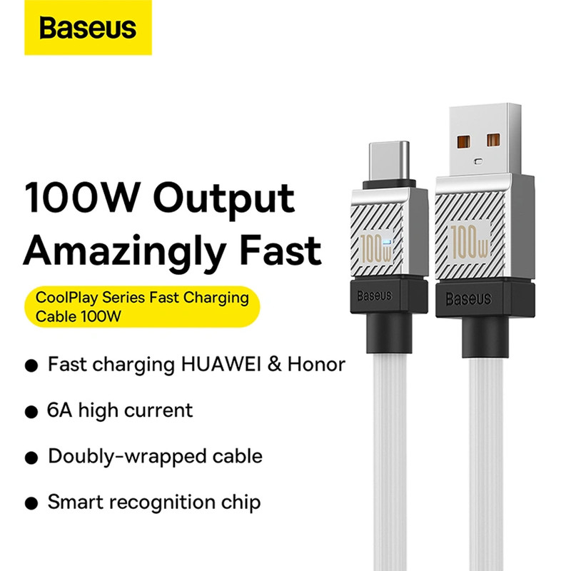 کابل تبدیل USB به USB-C بیسوس مدل CoolPlay Series 100w طول 1 متر