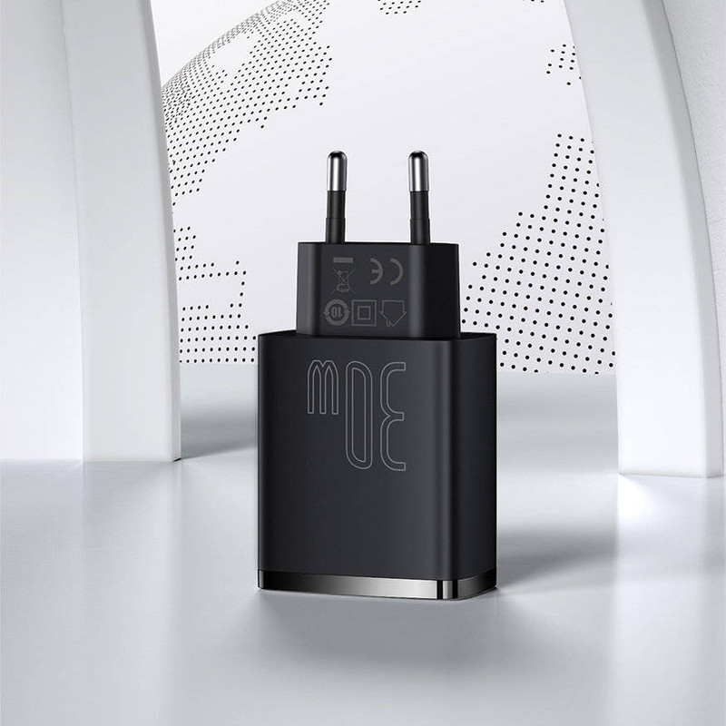 شارژر دیواری باسئوس مدل CCXJ 30W - مشکی