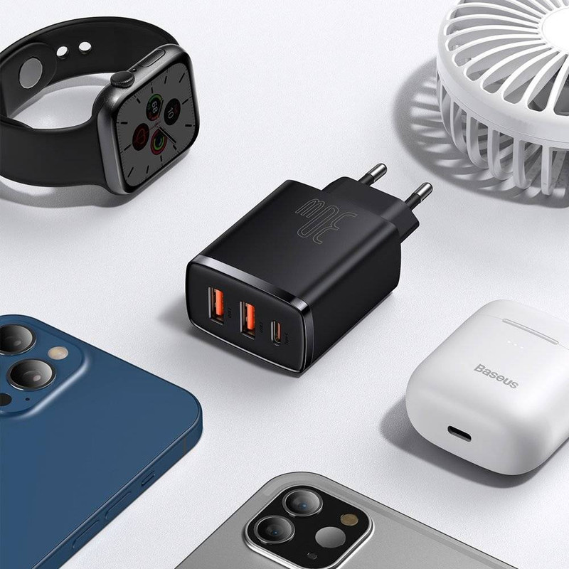 شارژر دیواری باسئوس مدل CCXJ 30W - مشکی