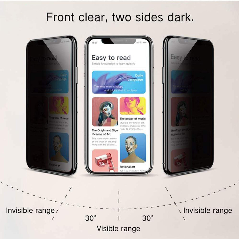 محافظ صفحه نمایش حریم شخصی اپیکوی مدل PvSight مناسب برای گوشی موبایل اپل iPhone 12 Pro Max