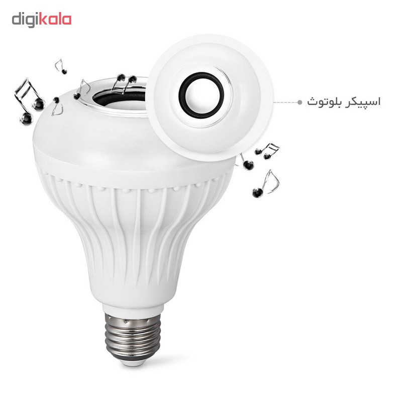 لامپ و اسپیکر بلوتوث هوشمند کد Smart LED Music Bulb - چند رنگ
