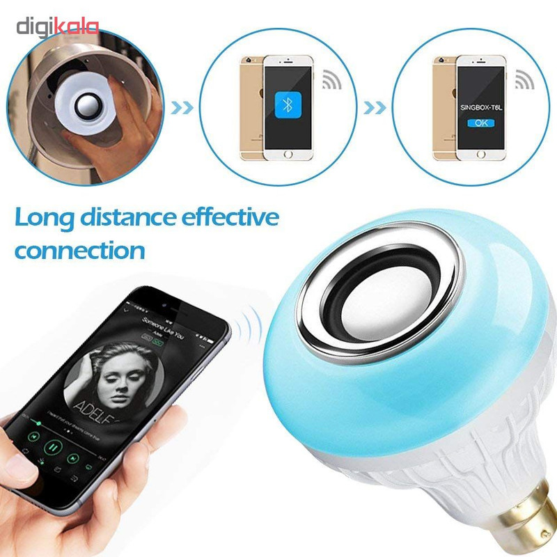 لامپ و اسپیکر بلوتوث هوشمند کد Smart LED Music Bulb - چند رنگ