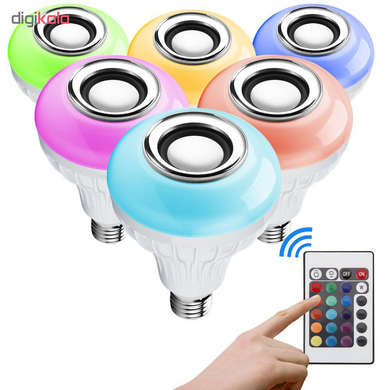 لامپ و اسپیکر بلوتوث هوشمند کد Smart LED Music Bulb - چند رنگ