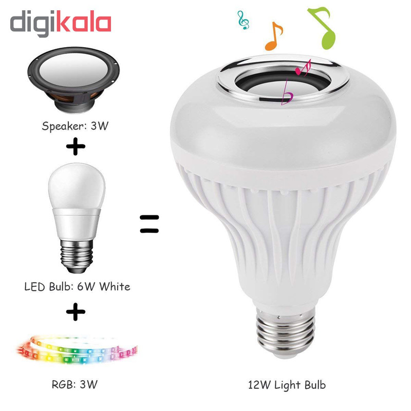 لامپ و اسپیکر بلوتوث هوشمند کد Smart LED Music Bulb - چند رنگ